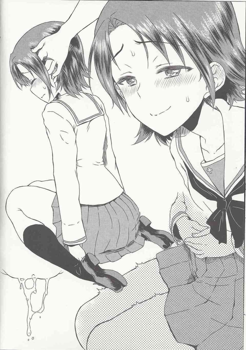 [ガルパンの同人誌]紗希、梓、あや、桂利奈ちゃんことうさぎさんチームの女の子の頭をわしゃわしゃ！カワイイ制服姿で顔を真赤にして恍惚のトロ顔を浮かべる！008