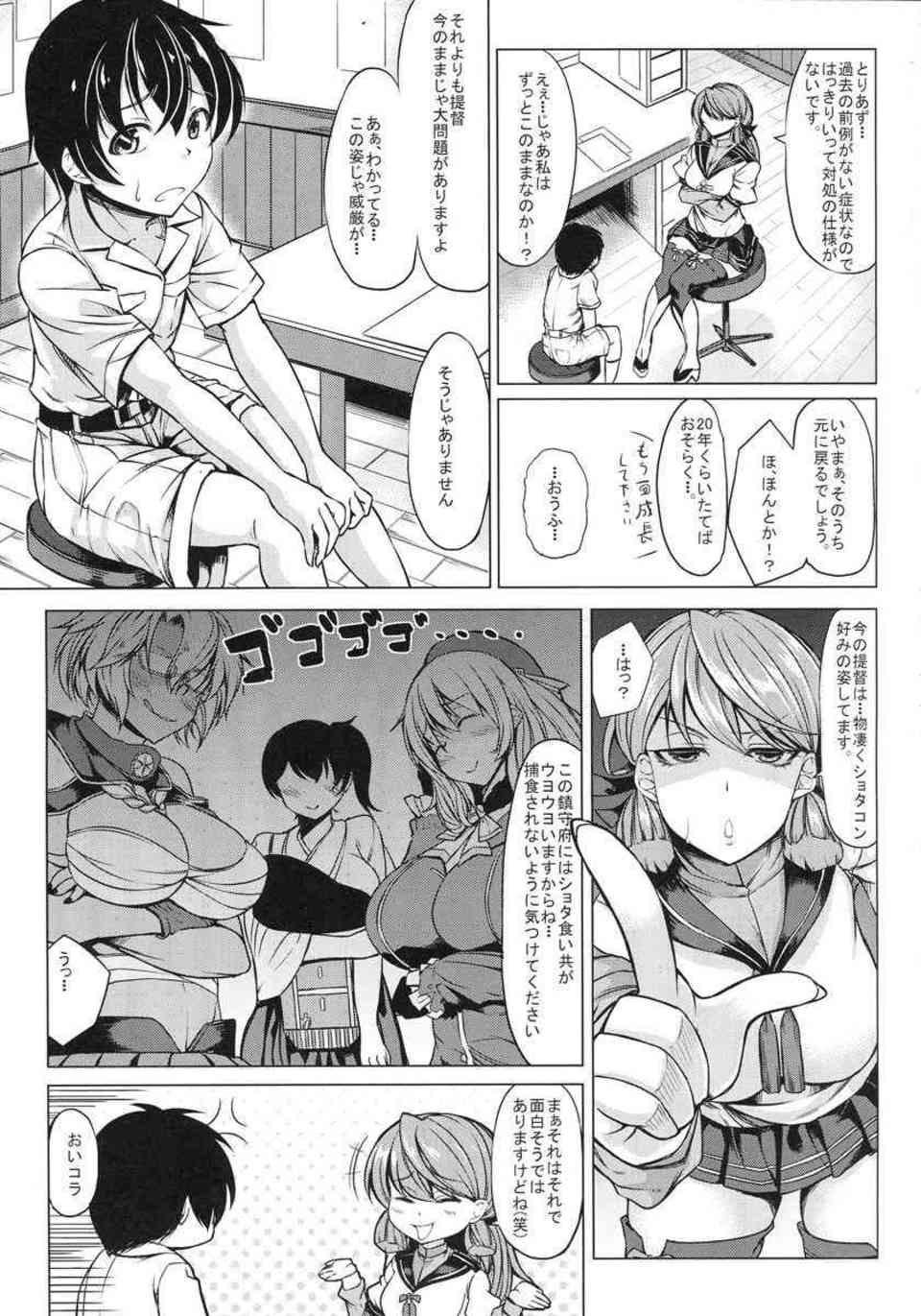 [艦これの同人誌]陸奥「ふふふ、おちんちんは正直ねぇ…」ショタっ子になってしまった提督を陸奥が逆レイプして襲う！004