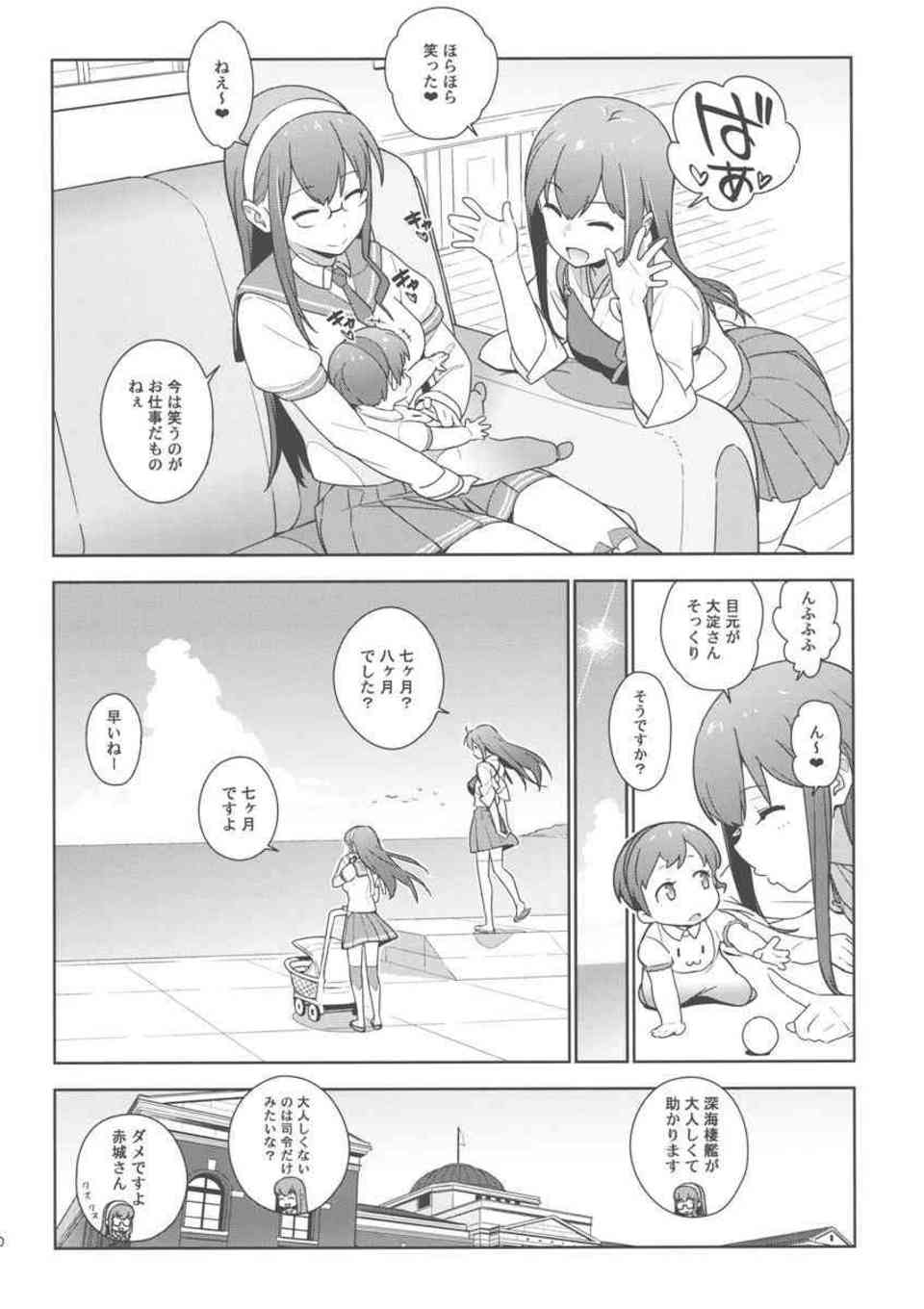 [艦これの同人誌]長門、加賀、赤城の三人は提督の子供をはらむために性教育を受ける。妊娠した大淀は口マンコで処理をし、提督も艦むす達の危険日マンコに生挿入をする！040