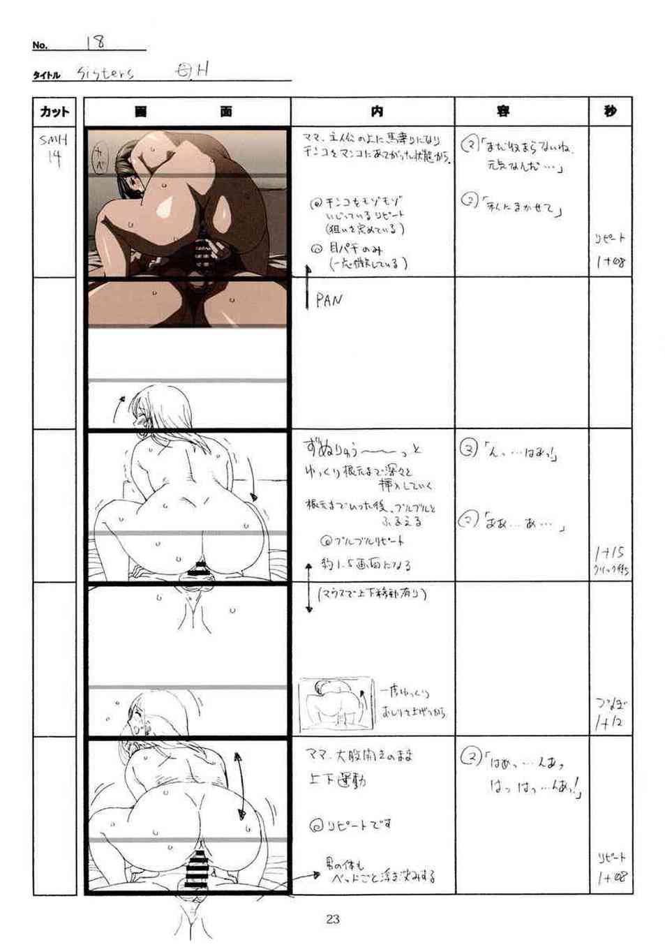 [SISTERSの同人誌]神村家とのエッチシーン全パート公開！秋子との濃厚セックス、千夏の初体験、春香のねっとりとしたフェラなどが満載！023