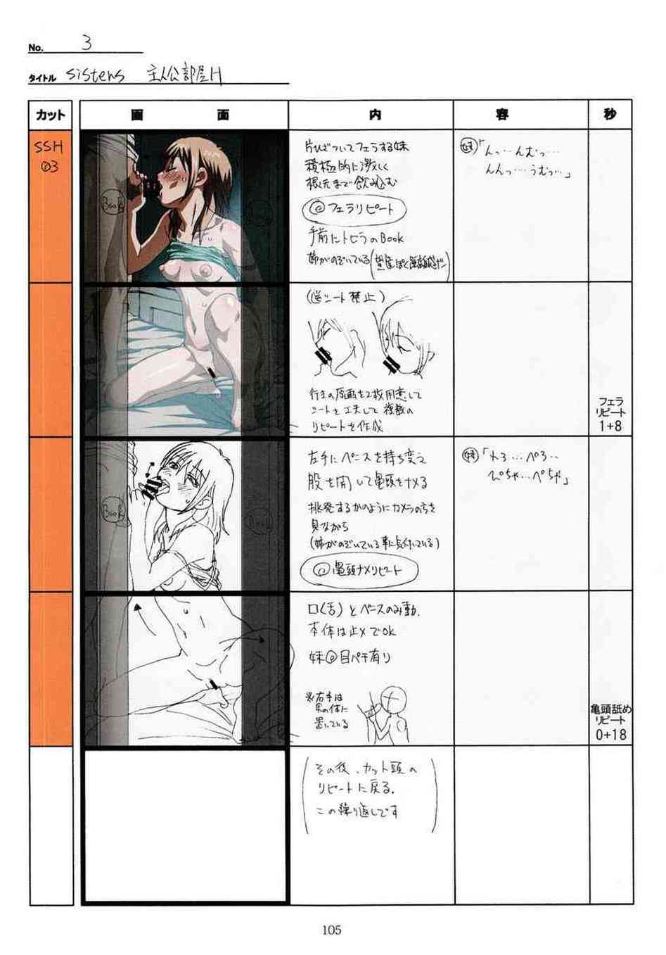 [SISTERSの同人誌]神村家とのエッチシーン全パート公開！秋子との濃厚セックス、千夏の初体験、春香のねっとりとしたフェラなどが満載！105